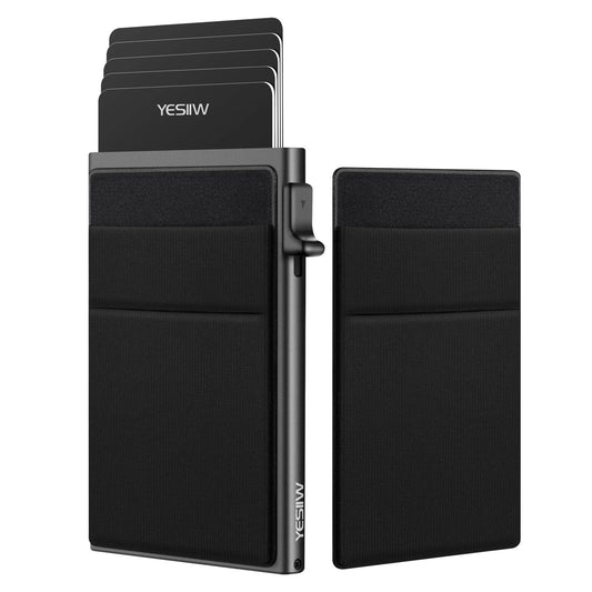Ultra-slim Wallet - Pop up Card Holder RFID Protection Minimalist Blue