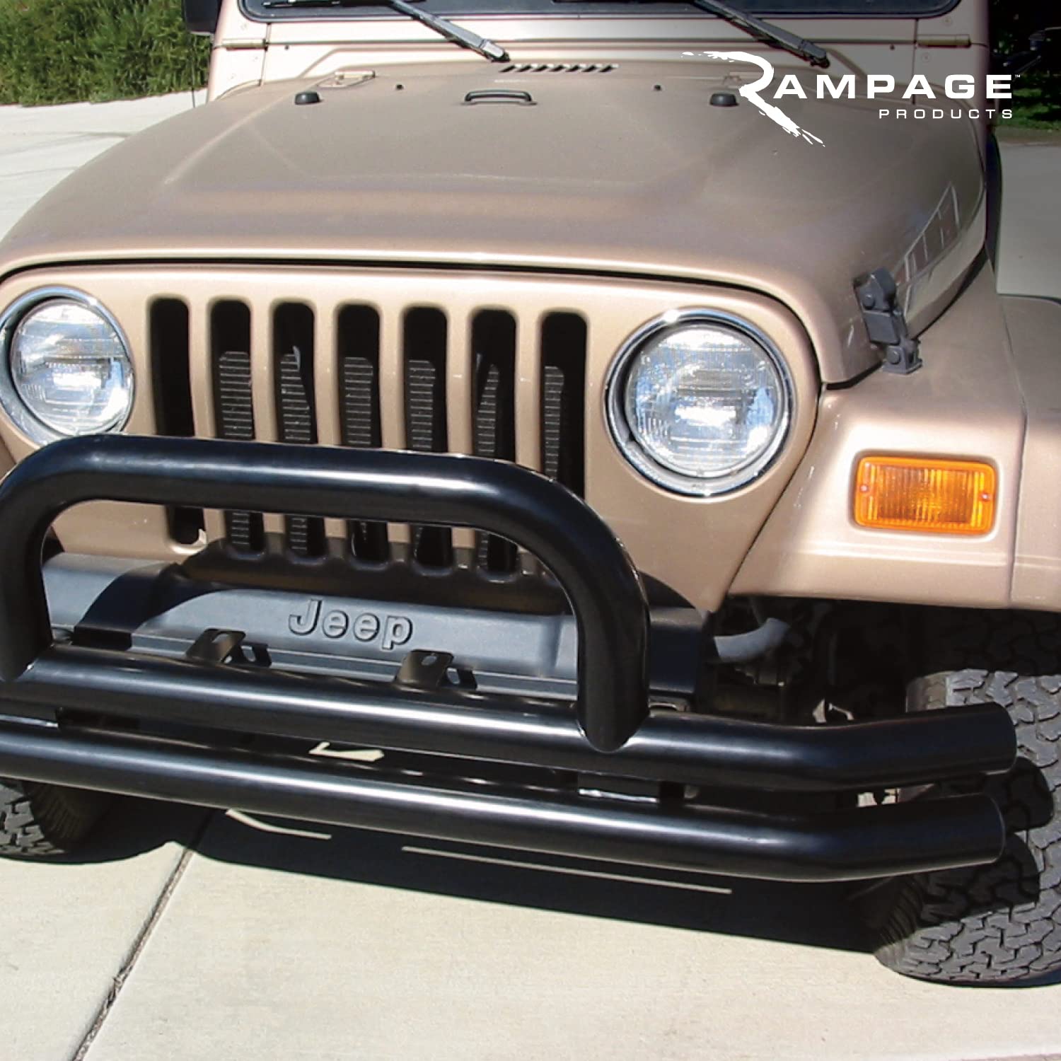 Smittybilt 3'' Double Tube Front Bumper with Hoop | Textured Black | 86620 | Fits 2007 - 2018 Jeep Wrangler JK, and 2018 - 2023 Wrangler JL, NO HARDWARE INCLUDED