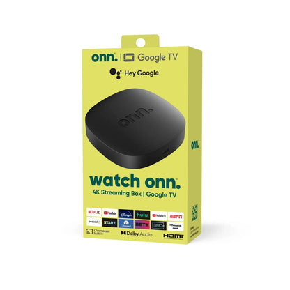 Onn Android Google TV 4K UHD Streaming Box w/ Voice Remote Control & HDMI Cable