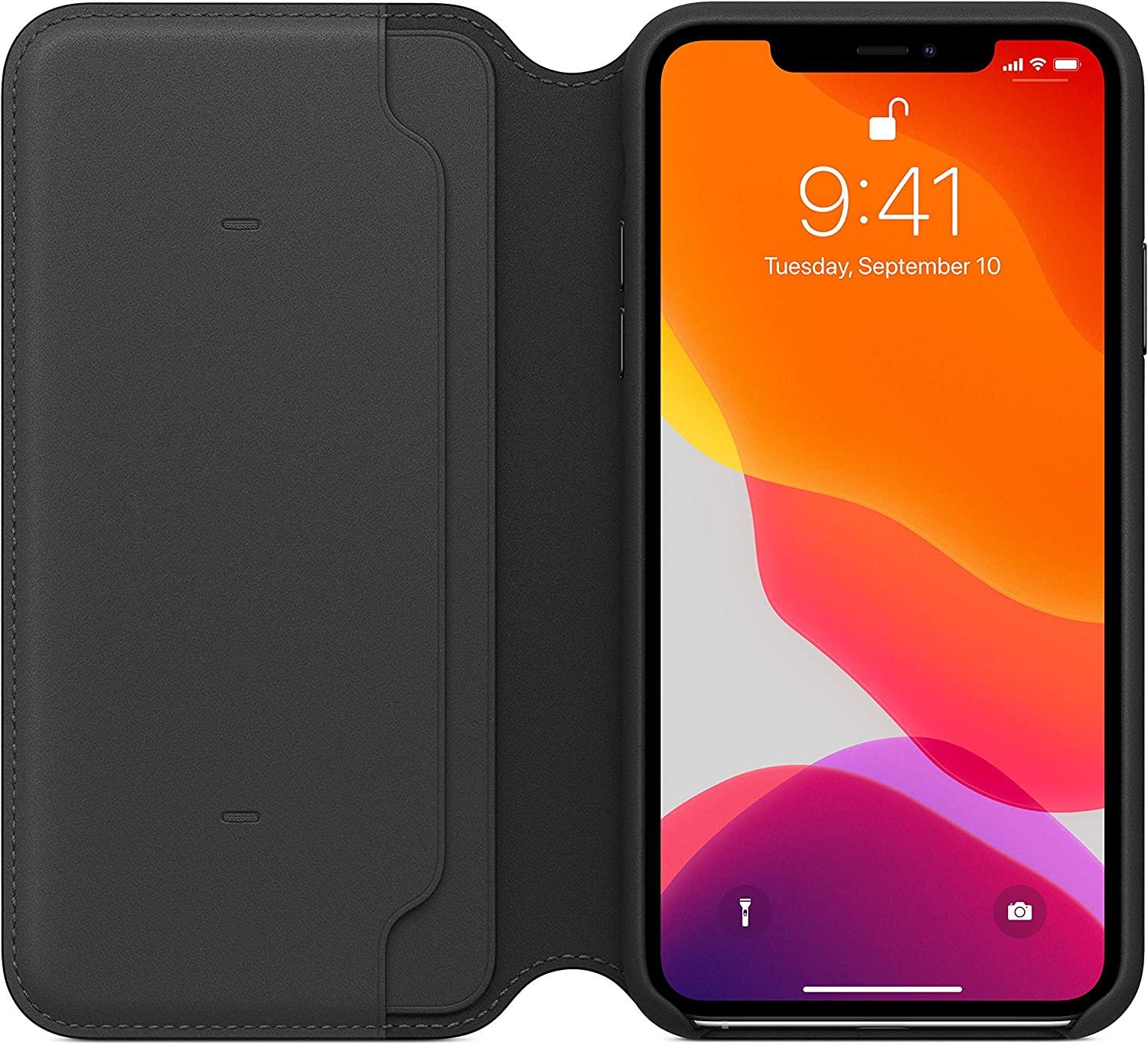 GENUINE OEM Apple iPhone 11 Pro Max Leather Folio Case Black MX082ZM/A