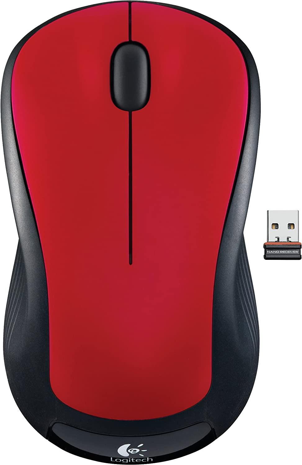 Logitech M310 Red Full Size Wireless Mouse M310 Flame Red 3 Buttons 1 x