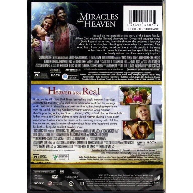 Miracles From Heaven & Heaven is for Real (DVD, Double Feature) Jennifer Garner