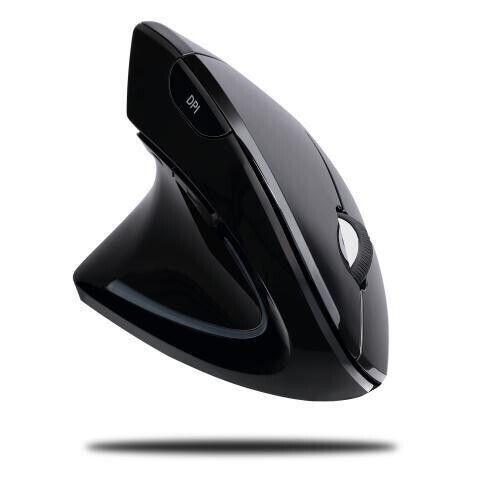 Adesso iMouse E90 Left Handed Vertical Ergonomic Wireless Mouse, Black