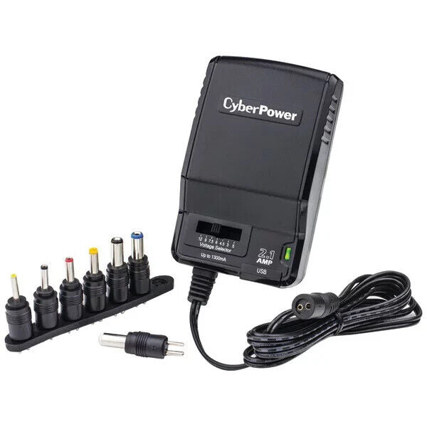 CyberPower CPUAC1U1300 Universal Power Adapter 3 -12 Volt / 1300mA with Folding