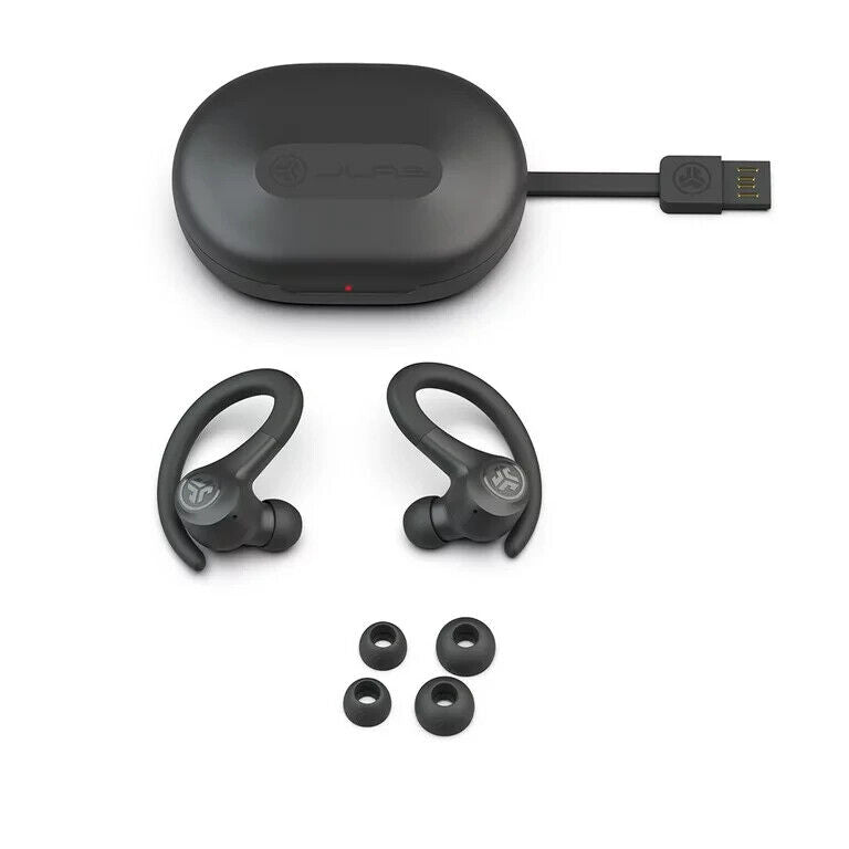 JLab Go Air Sport True Wireless Bluetooth Earbuds with Charging Case - Black
