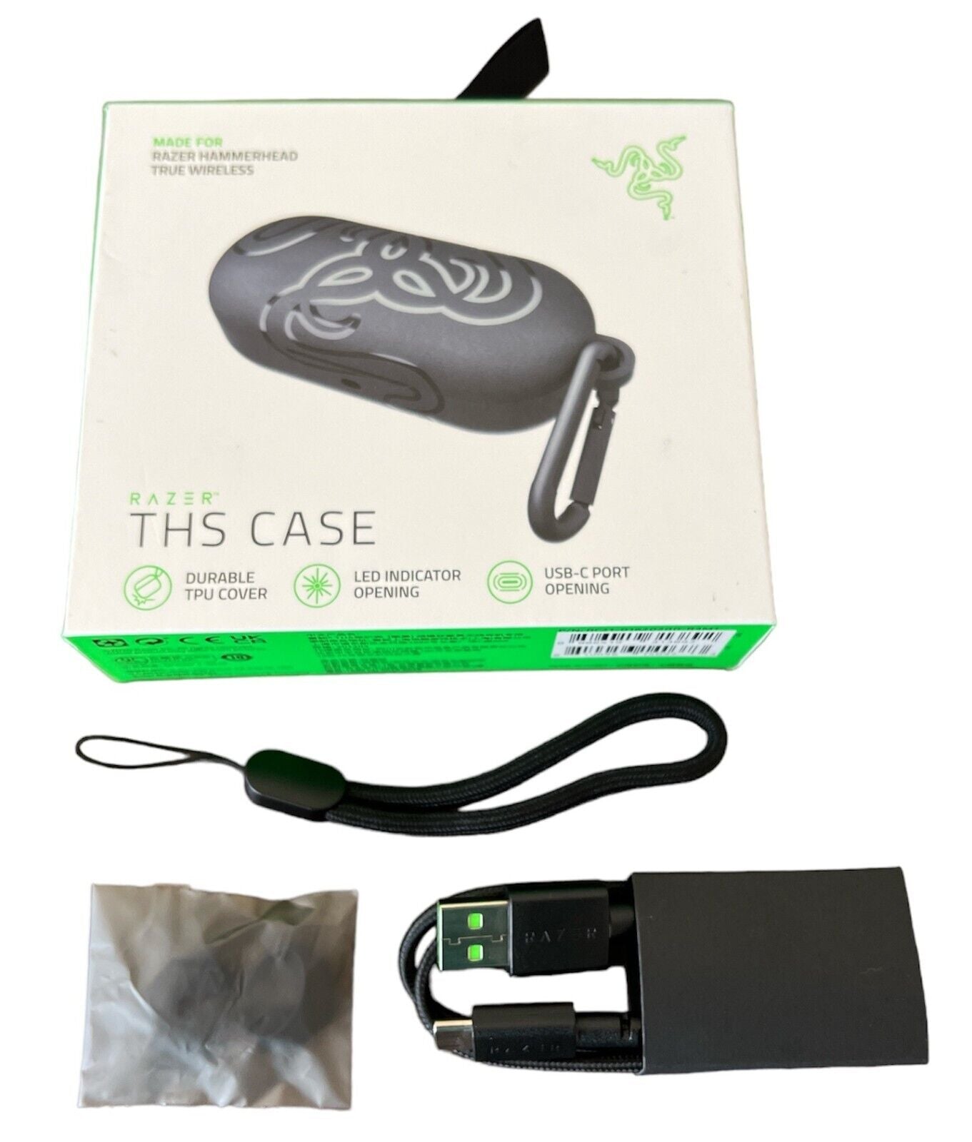 GENUINE Razer Hammerhead Accessory Kit: Charging Cable, Cover, Ear Gels, & Strap