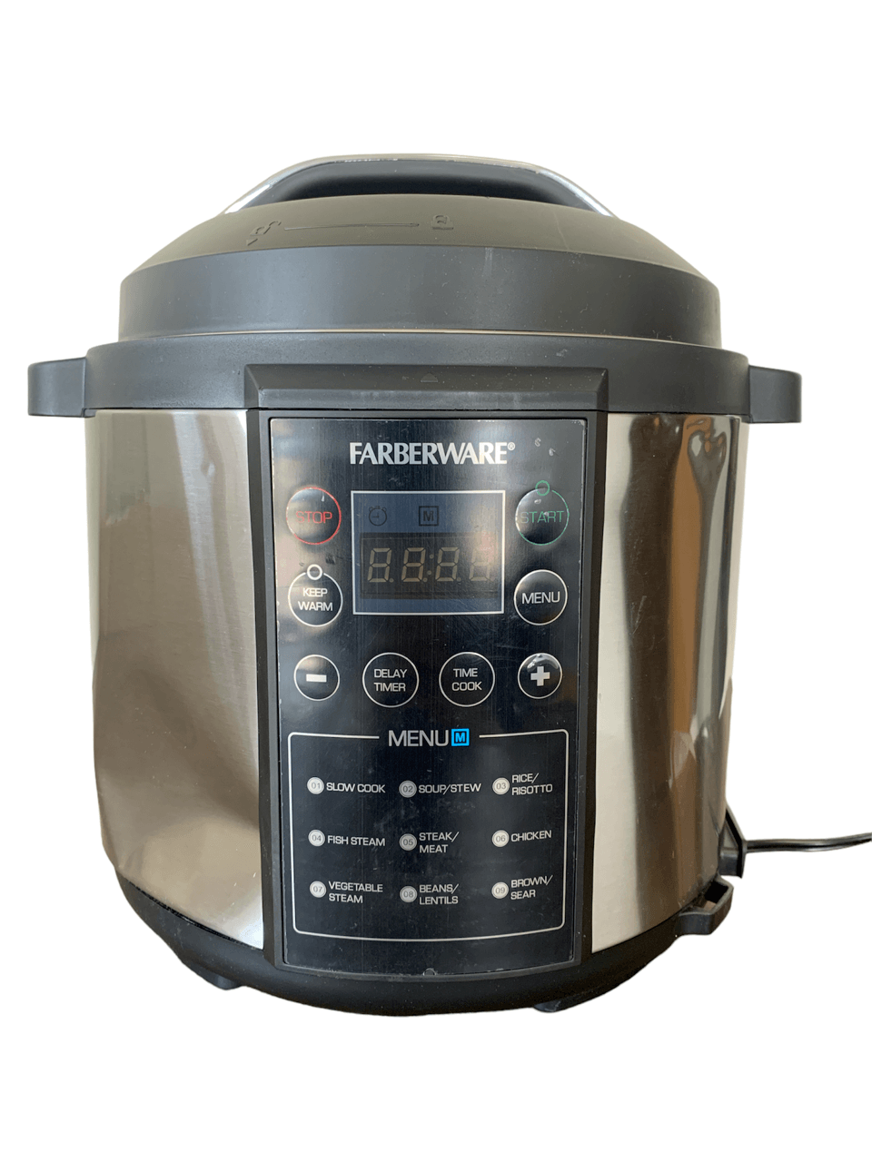 Farberware Programmable Digital Pressure Cooker, 6 Quart (WM-CS6004W) *SEE DENTS