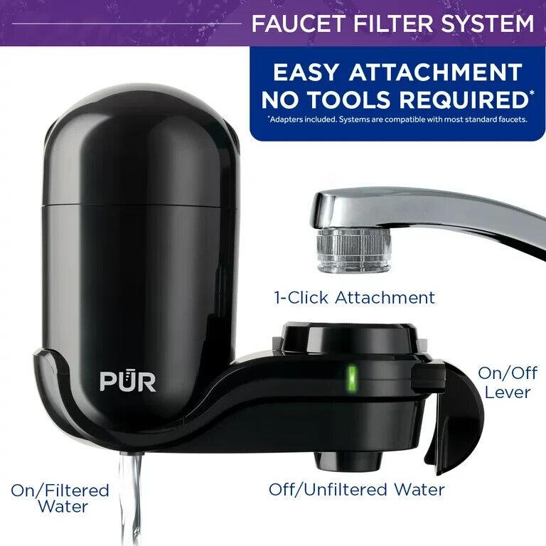 PUR Faucet Filtration System Black Filter Mount FM2000B Easy Attach - NO FILTER