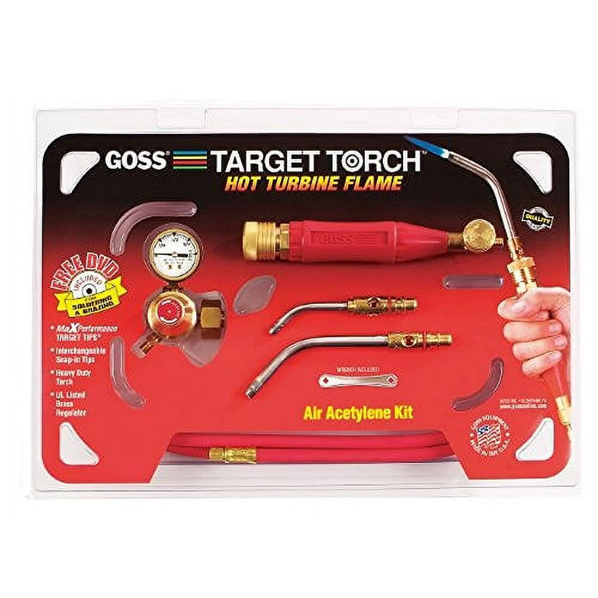 Goss Target Torch Hot Turbine Flame Air/Acetylene Kit KX-4B, Made in USA - NEW