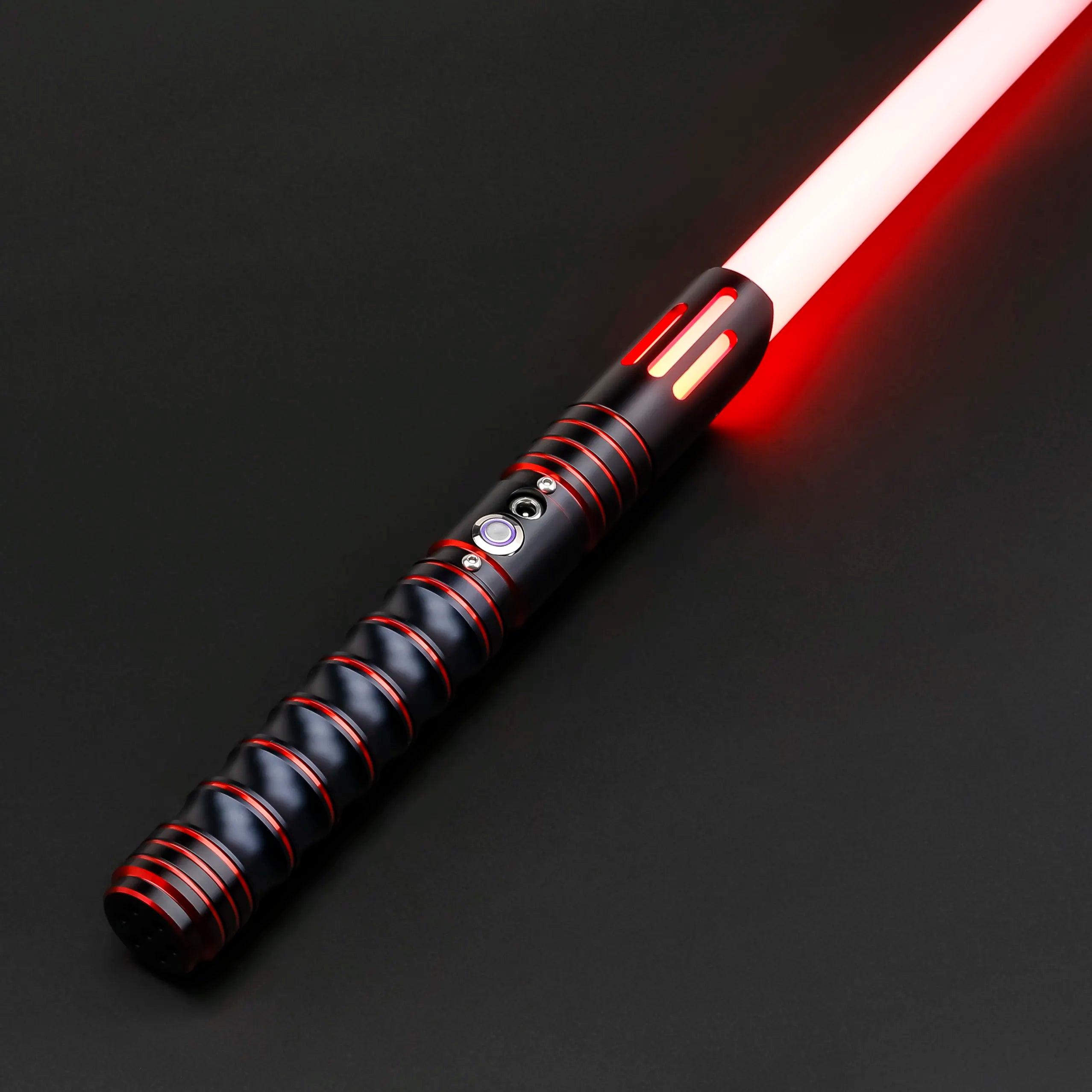 TXQsaber RGB Lightsaber Metal Hilt Dueling Lightsaber 12 Colors Changing Saber Flash on Clash Stunt with 10 Sound Fonts