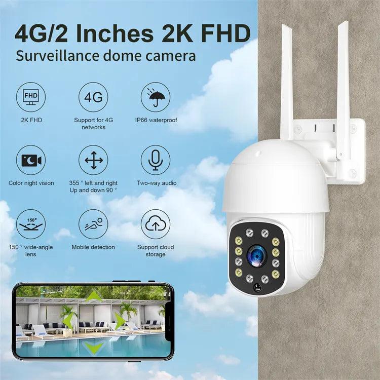 QD2B Wifi Hot Sale 2K Rotating Humanoid Judgement Camera 3 MP Human Motion Tracking Waterproof IP CCTV Camera Alarm Push