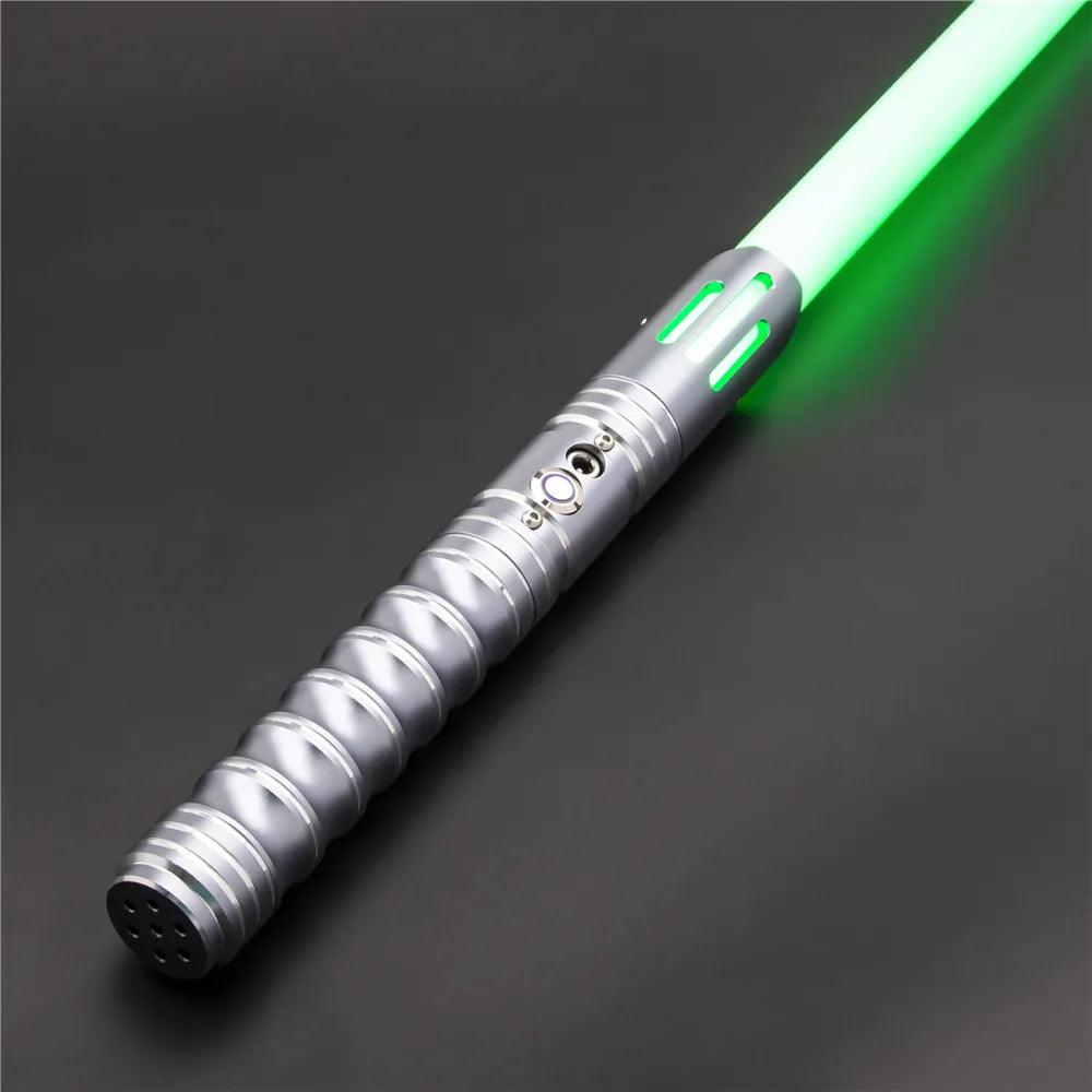 TXQsaber RGB Lightsaber Metal Hilt Dueling Lightsaber 12 Colors Changing Saber Flash on Clash Stunt with 10 Sound Fonts