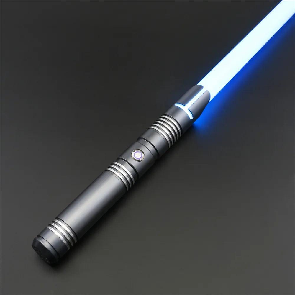 TXQsaber RGB Lightsaber Metal Hilt Dueling Lightsaber 12 Colors Changing Saber Flash on Clash Stunt with 10 Sound Fonts