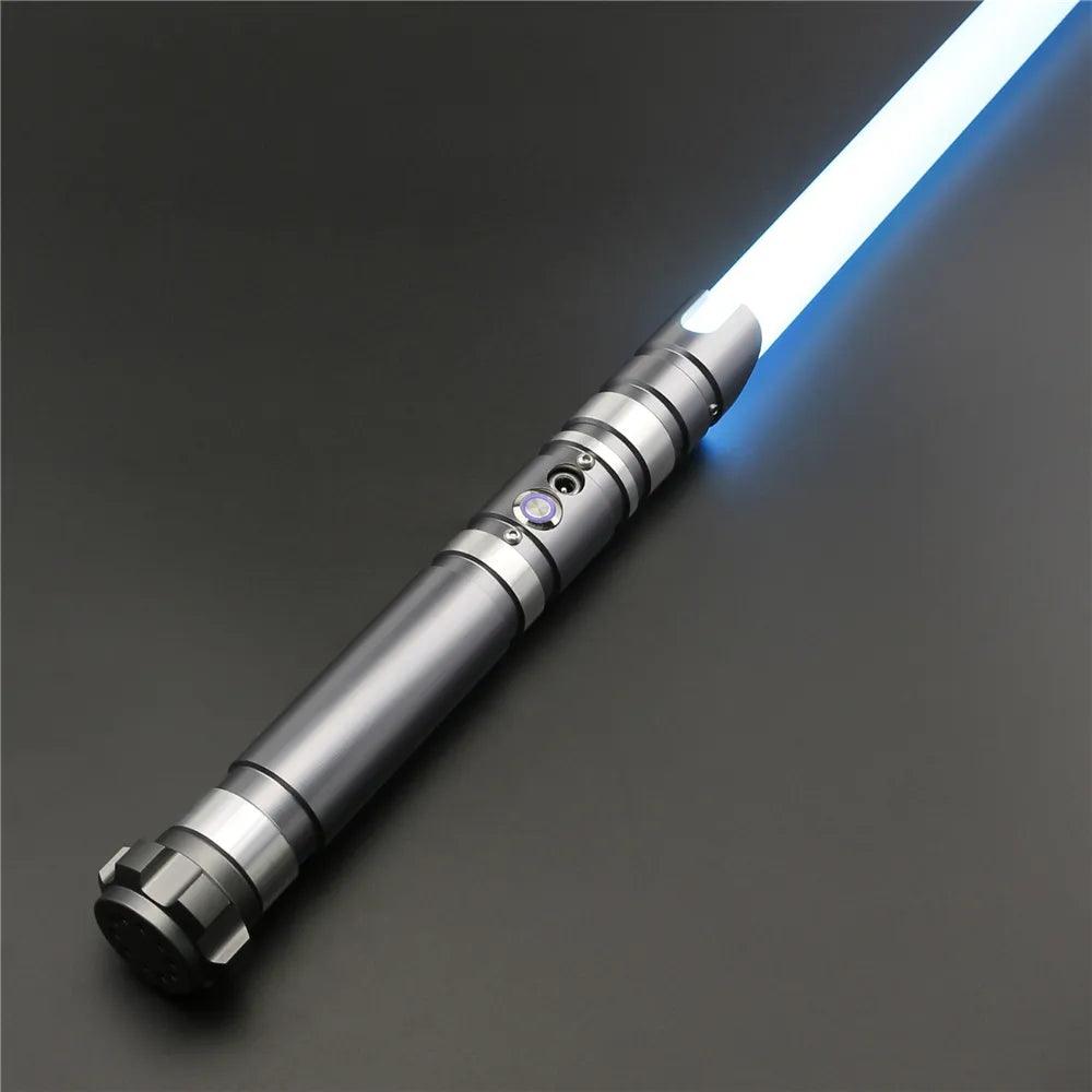 TXQsaber RGB Lightsaber Metal Hilt Dueling Lightsaber 12 Colors Changing Saber Flash on Clash Stunt with 10 Sound Fonts