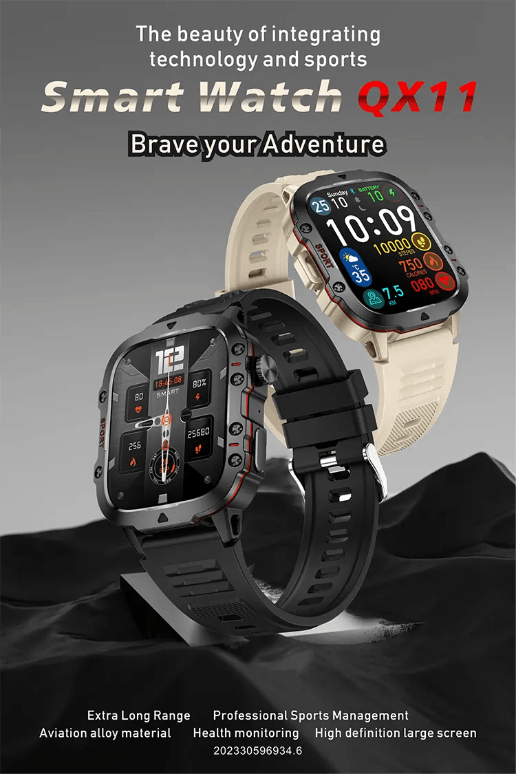 QX11 Smart Watch 2024 New 420Mah Battery Outdoor Rugged Waterproof Durable Smartwatch reloj for Men hombre