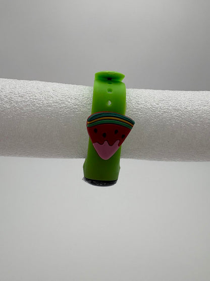 Smart Watch M8 Silicone Heart Rate Sport Watch for Kids- Green With Watermelon