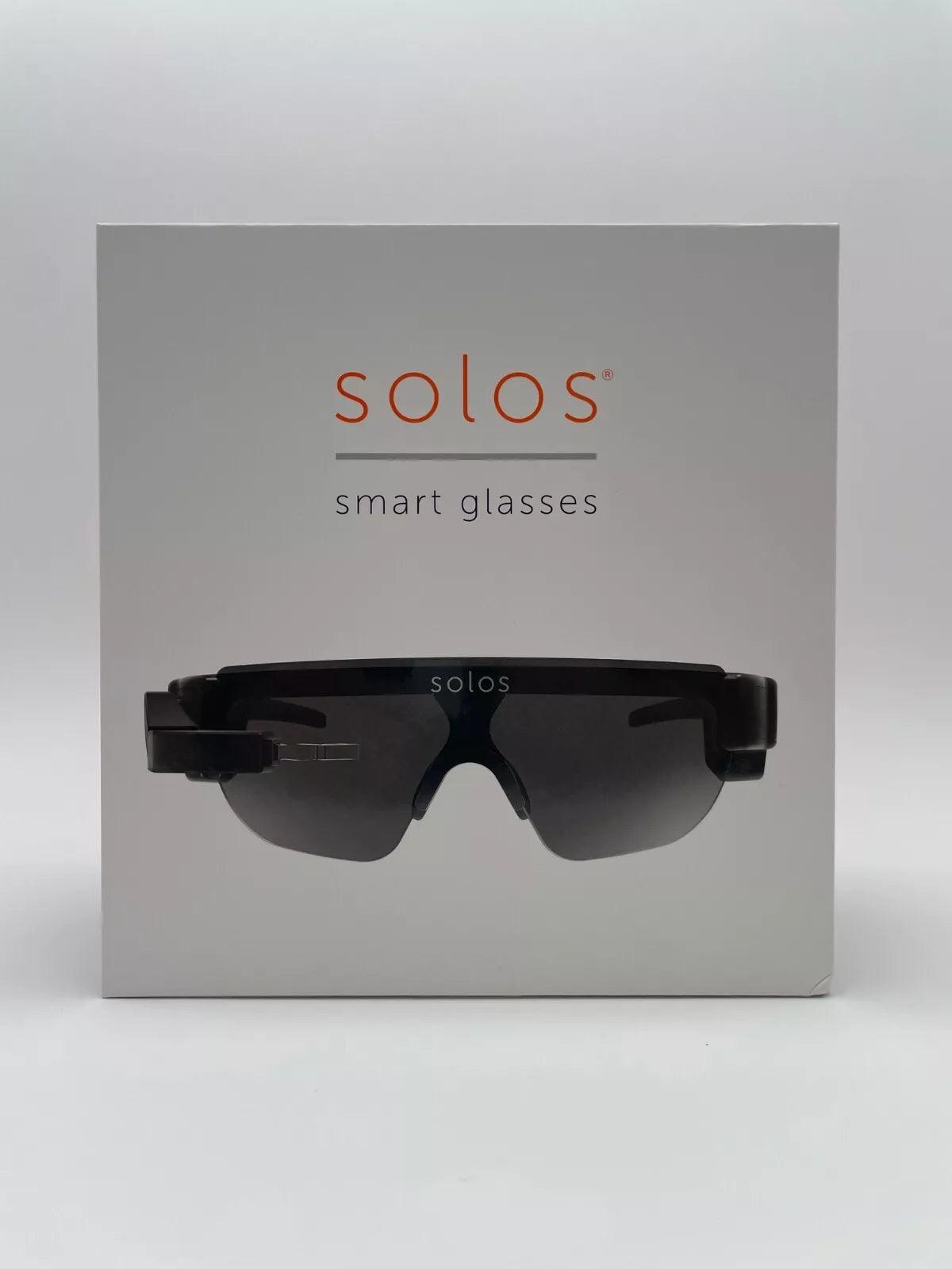 Solos Smart Glasses with Widescreen Display, Microphone & Vista Display, Blk NEW