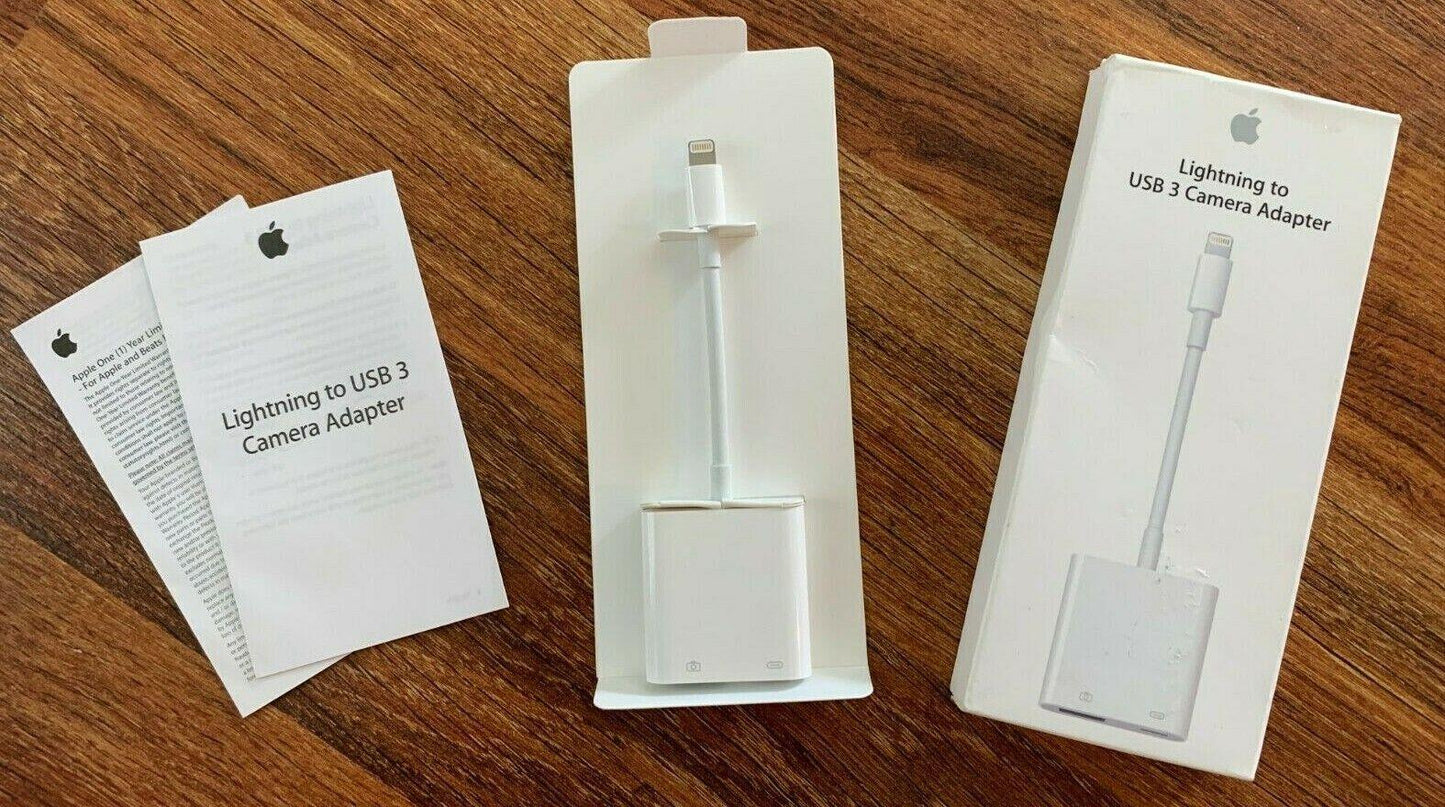 Apple Lightning to USB 3 Camera Adapter | Genuine OEM | A1619 MK0W2AM/A USB3