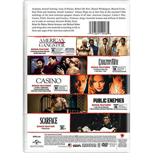 Legendary Gangsters: 5-Movie DVD Collection American Gangster/Carltos Way/Casino