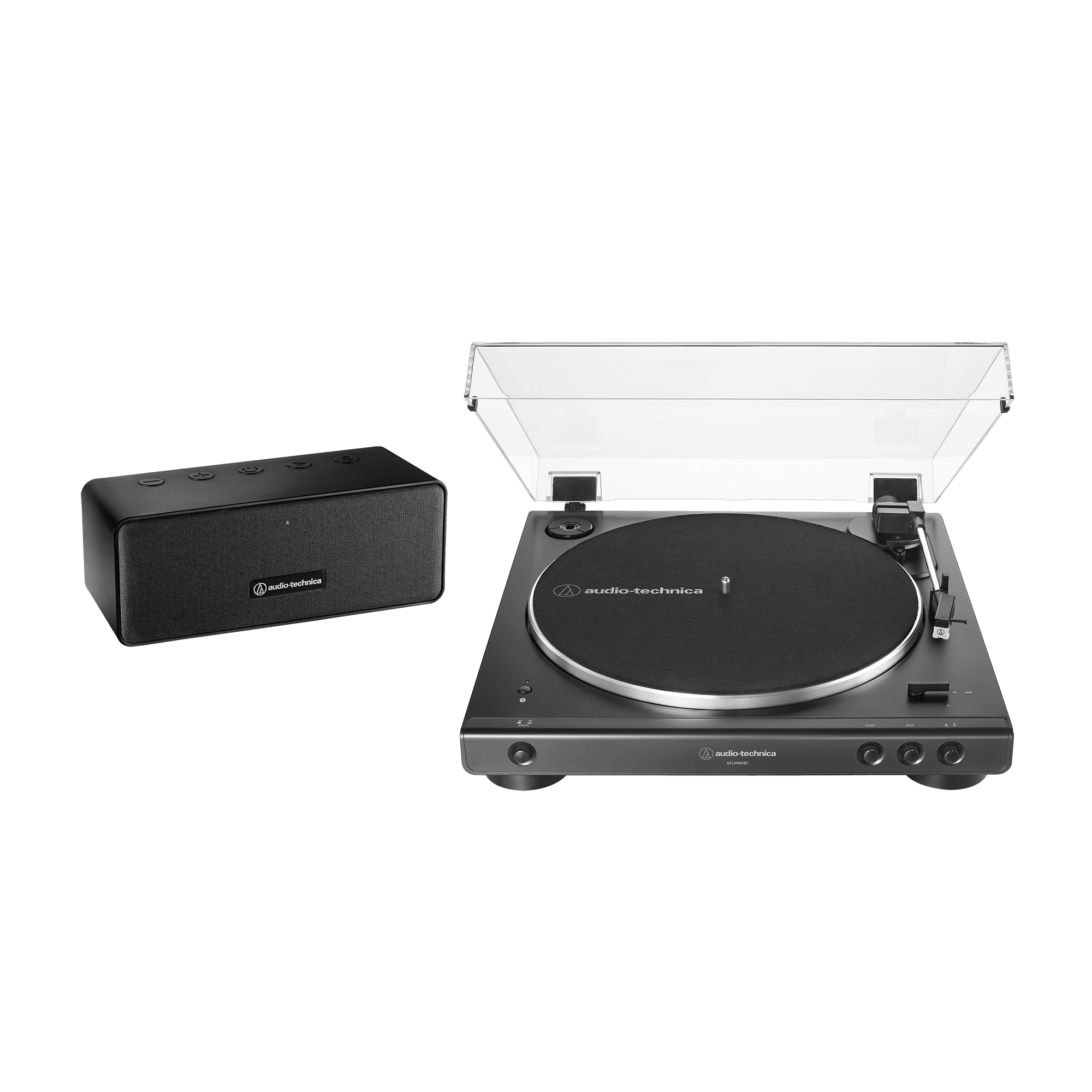 Audio Technica AT-LP60XSPBT Fully Automatic Two Speed Turntable and Speaker