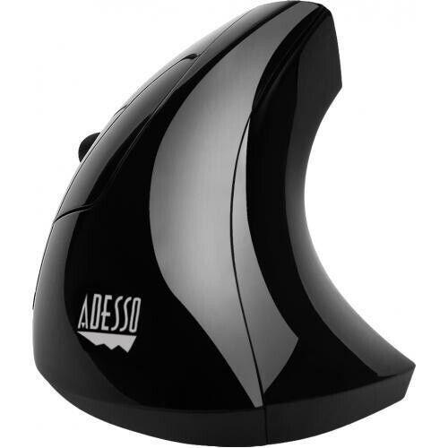 Adesso iMouse E90 Left Handed Vertical Ergonomic Wireless Mouse, Black