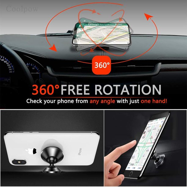HONGGE 360 Magnetic Car One Touch Cell Phone Dash Mount Stand Phone Holder