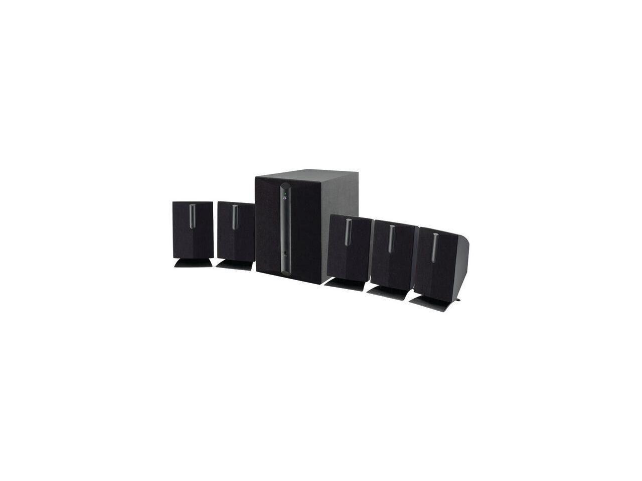 GPX HT050B 5.1 Channel Powered Speaker System with Subwoofer - Black