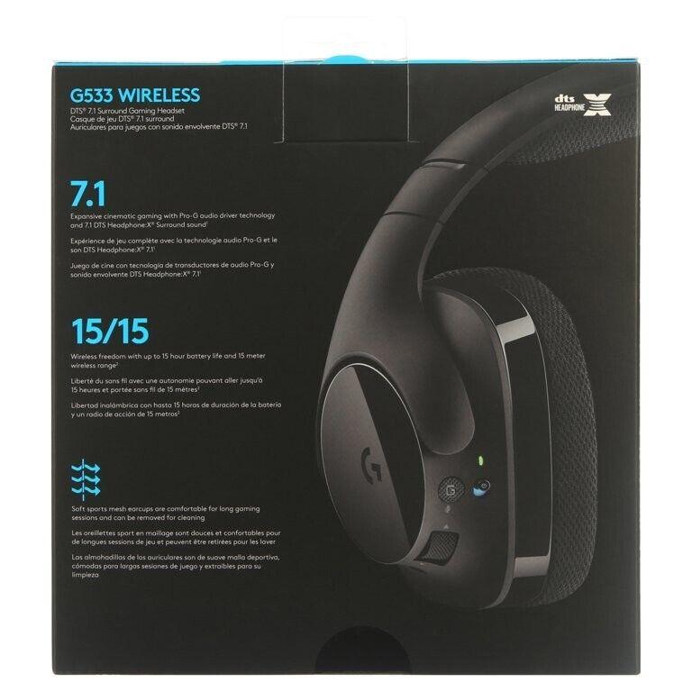 Logitech G533 Wireless DTS 7.1 Surround Gaming Headset - (981-000632)