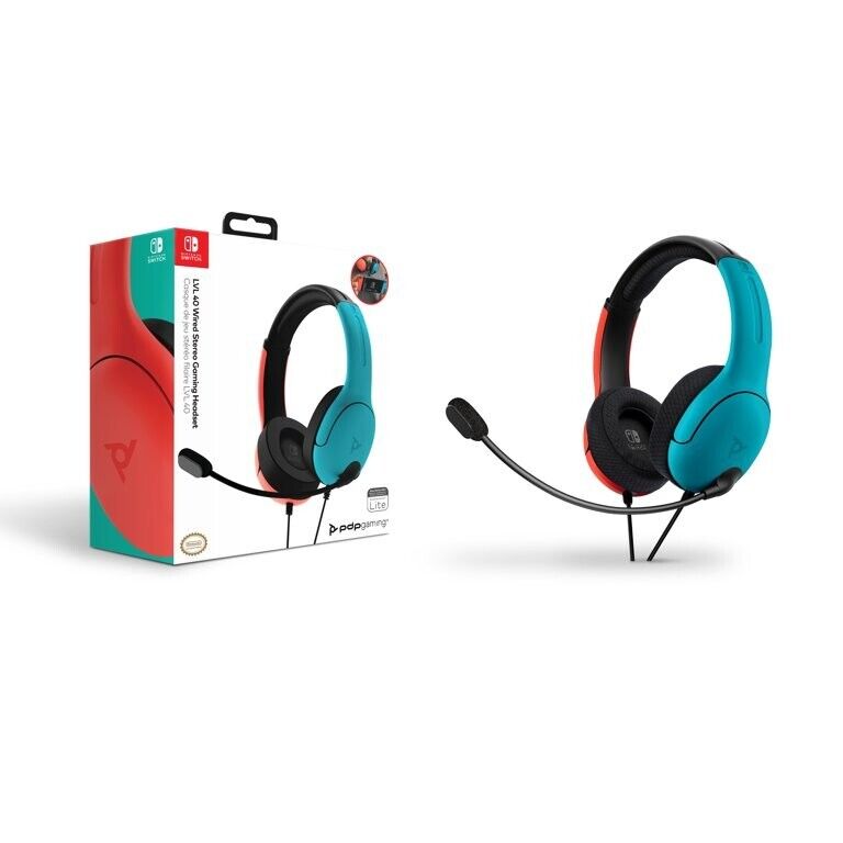 Nintendo Switch LVL 40 Wired Stereo Gaming Headset 500-162-BLRD - Blue/Red