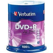 Verbatim DVD-R Life Series 4.7GB 16x, 100-Count Media Discs Spindle