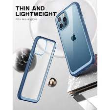 iPhone 13 Pro 6.1 inch Unicorn Beetle Style Slim Clear Case-Blue