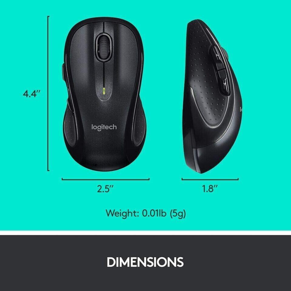 Logitech 910-005486 2.4 GHz Advanced Full-Size Wireless Mouse - Black