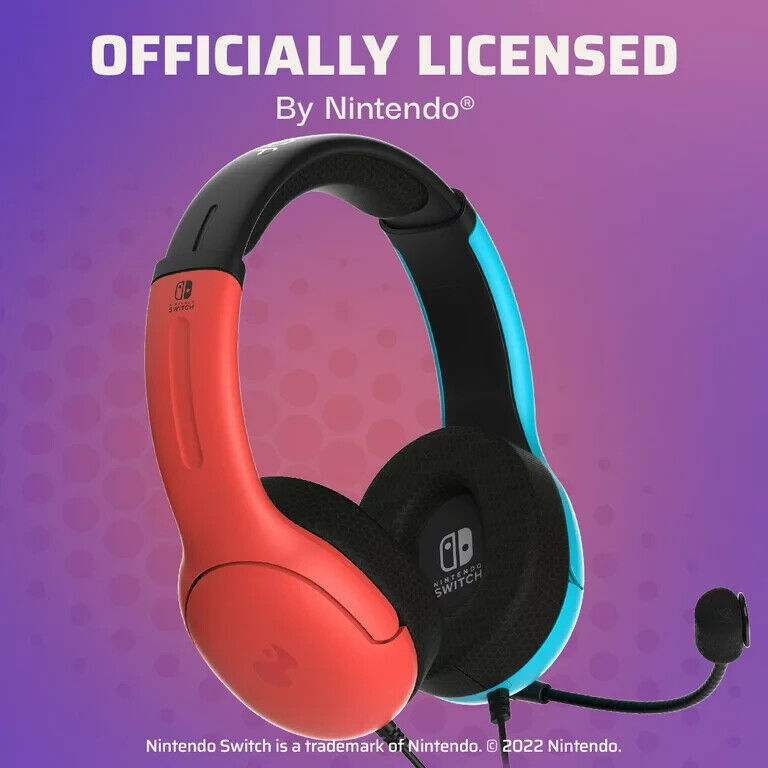 Nintendo Switch LVL 40 Wired Stereo Gaming Headset 500-162-BLRD - Blue/Red