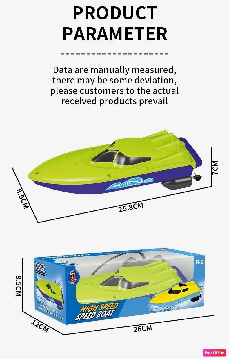 Remote Control Speedboat, Waterproof and Dual Motor RC Boat (Green and Purple)