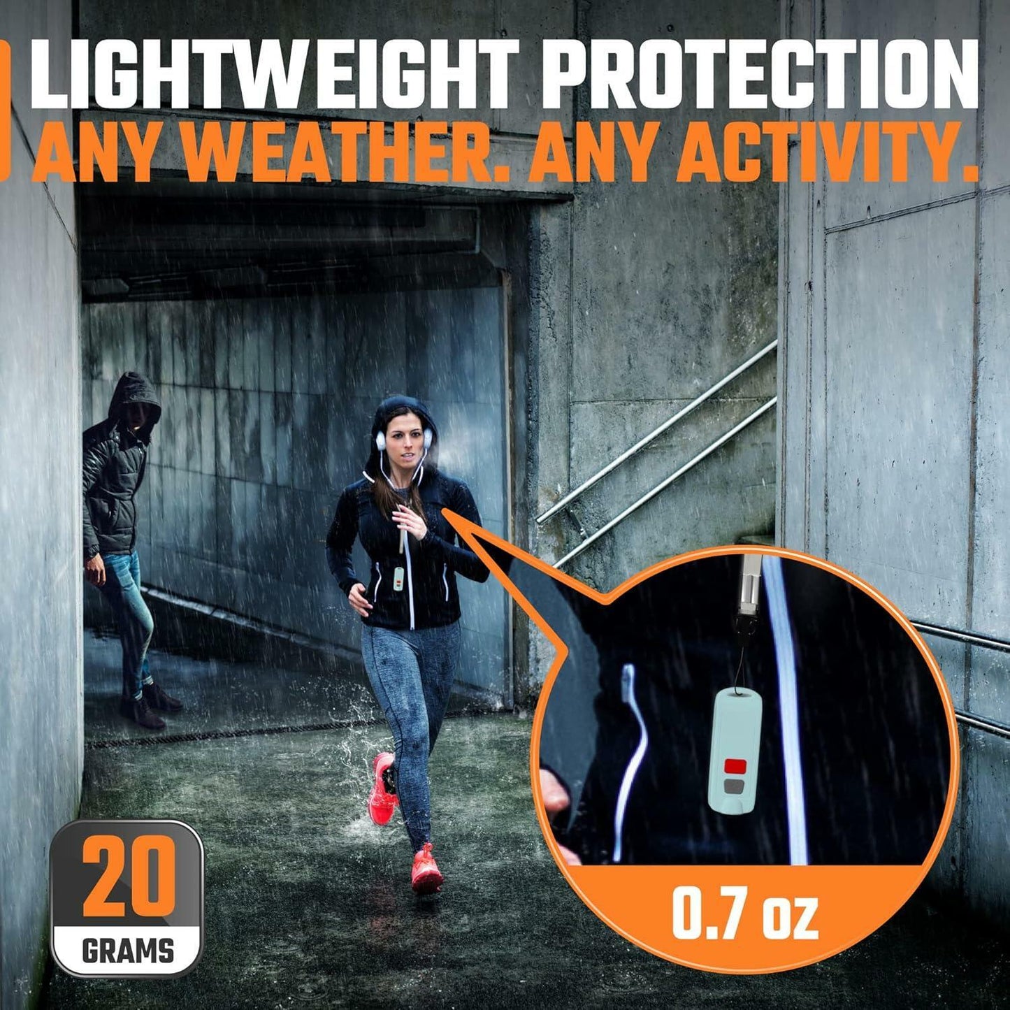 Anti Attack LED Flashlight Keychain 130Db Self Defense Personal  Alarm (Green)