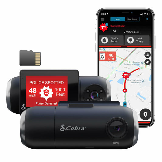 Cobra Smart Dash Cam(SC 201) - Full HD, Built-in WiFi & GPS 16GB SD Card Incl.