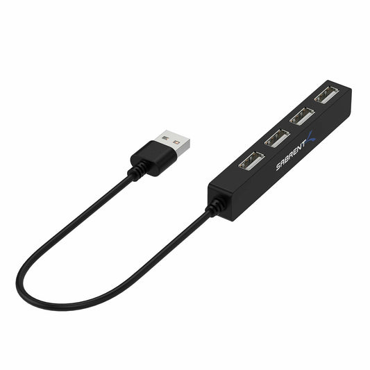 Sabrent 4-Port USB 2.0 Hub - Windows & Mac Compatible - Black - No Packaging