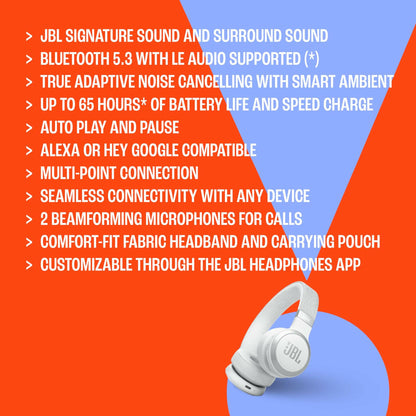 JBL Live 670NC - Wireless On-Ear Headphones, Lightweight, Comfortable Design (Black)