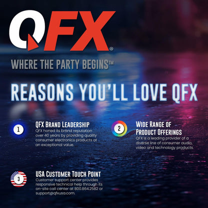 QFX 15" Portable Bluetooth Karaoke Party Speaker| USB, AUX, FM Radio | TMS-1553