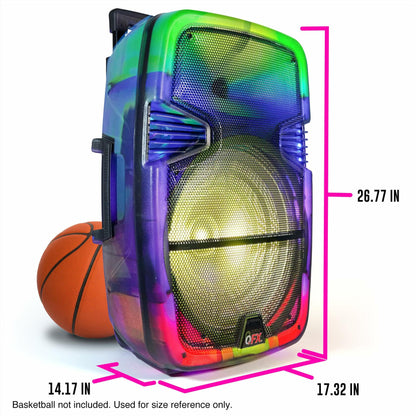 QFX 15" Portable Bluetooth Karaoke Party Speaker| USB, AUX, FM Radio | TMS-1553