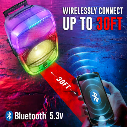 QFX 15" Portable Bluetooth Karaoke Party Speaker| USB, AUX, FM Radio | TMS-1553