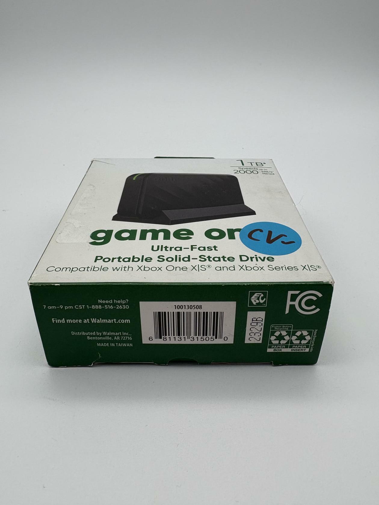 Game Onn Ultra-Fast Portable 1TB Solid-State Drive Xbox One X/S & Series X/S
