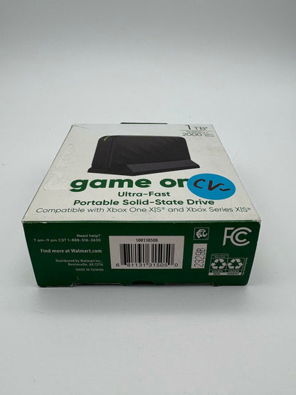 Game Onn Ultra-Fast Portable 1TB Solid-State Drive Xbox One X/S & Series X/S