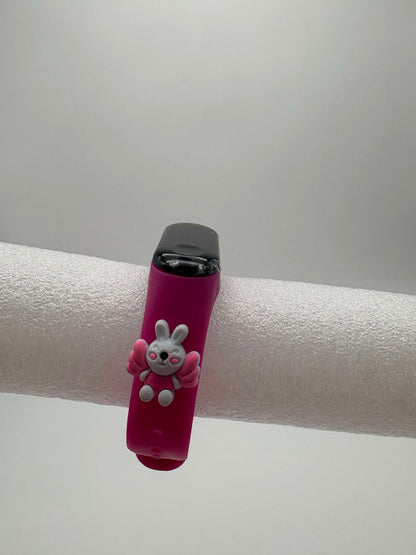 Smart Watch M8 Silicone Heart Rate Sport Watch for Kids- Pink With White Bunny