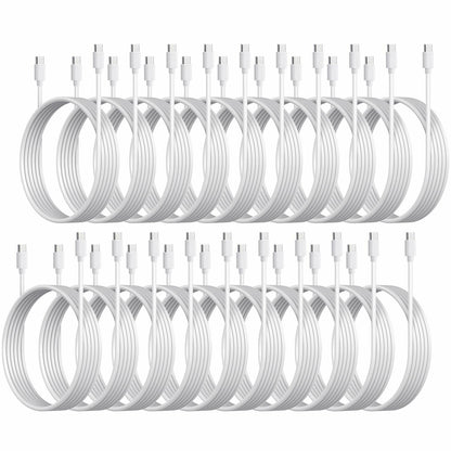 20-Pack USB C to C | Charger Cable - Bulk Multipack White, 3.3ft