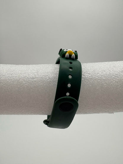 Smart Watch M8 Silicone Heart Rate Sport Watch for Kids- Dark Green With Frogs