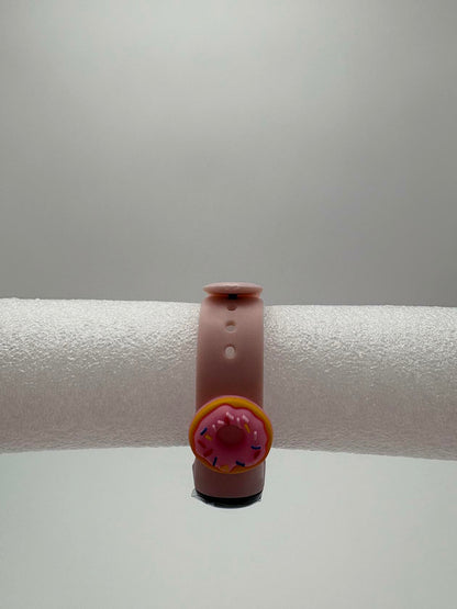 Smart Watch M8 Silicone Heart Rate Sport Watch for Kids- Light Pink With Donuts