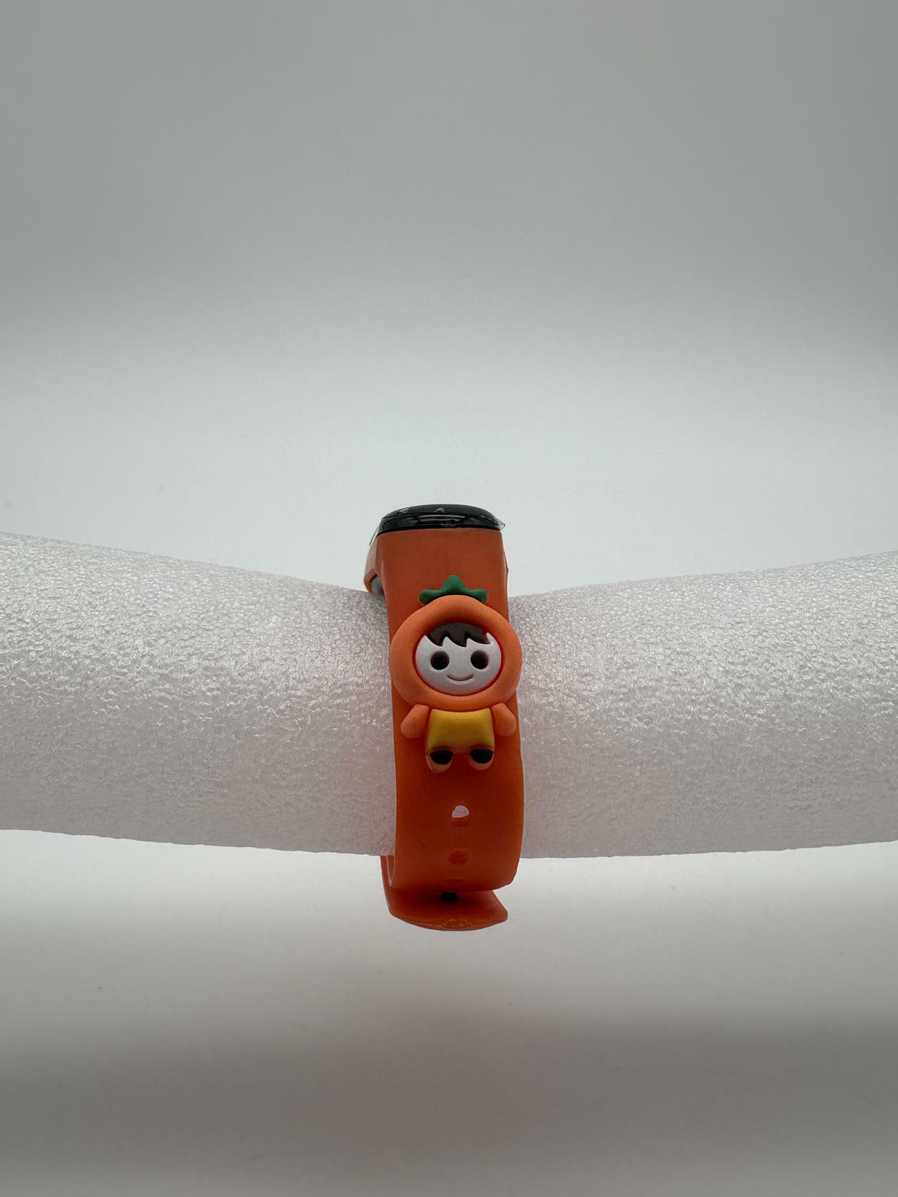 Smart Watch M8 Silicone Heart Rate Sport Watch for Kids- Orange With Oranges
