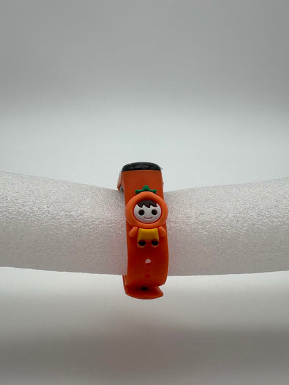 Smart Watch M8 Silicone Heart Rate Sport Watch for Kids- Orange With Oranges