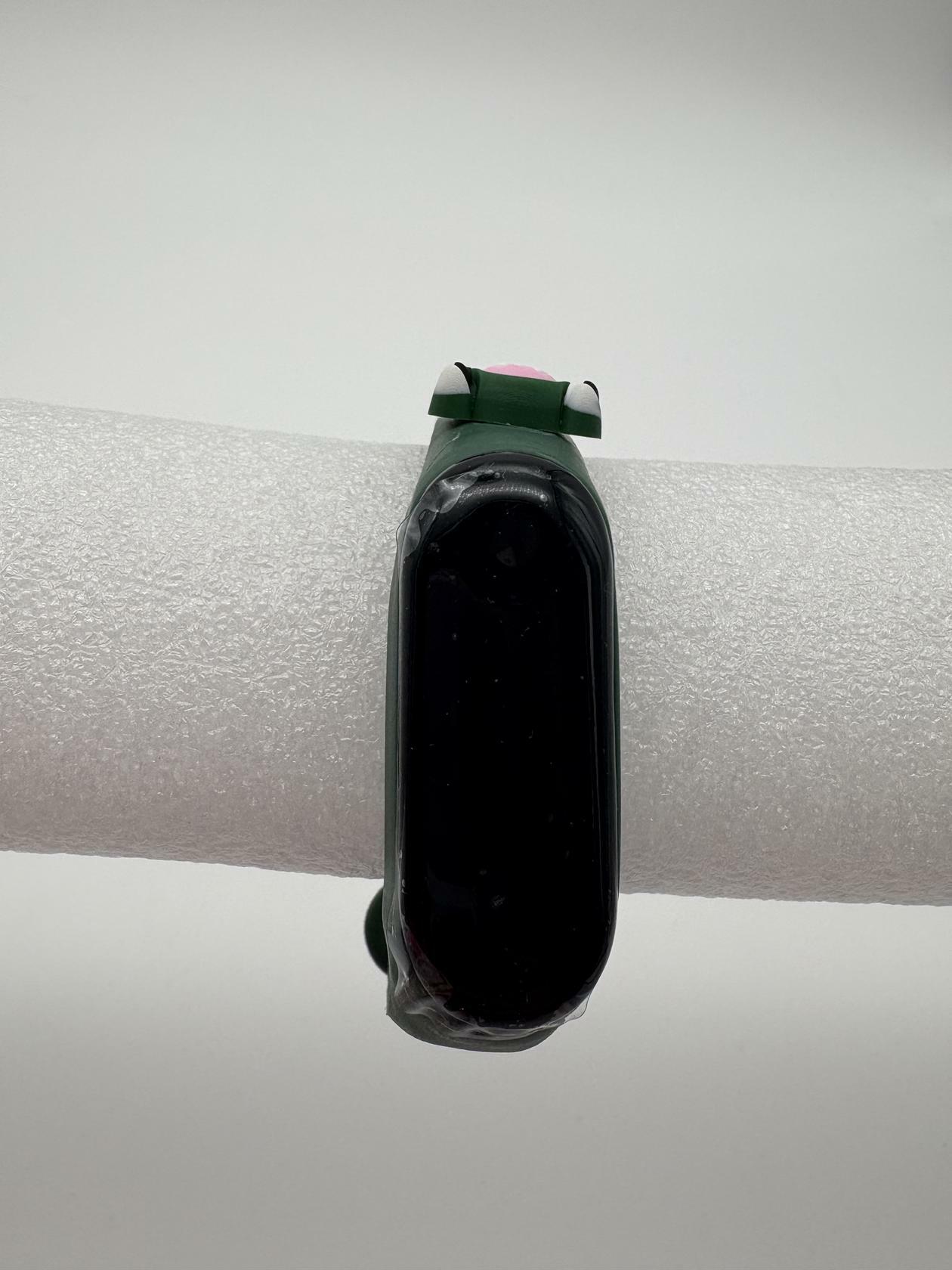 Smart Watch M8 Silicone Heart Rate Sport Watch for Kids- Dark Green With Frogs